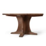 A 1930s/40s Robert ''Mouseman'' Thompson Oak Octagonal Dining Table, on a cruciform base, with