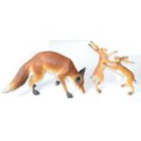 Nicola Theakston (Contemporary): Artful Fox, slabbed and modelled construction in terracotta,