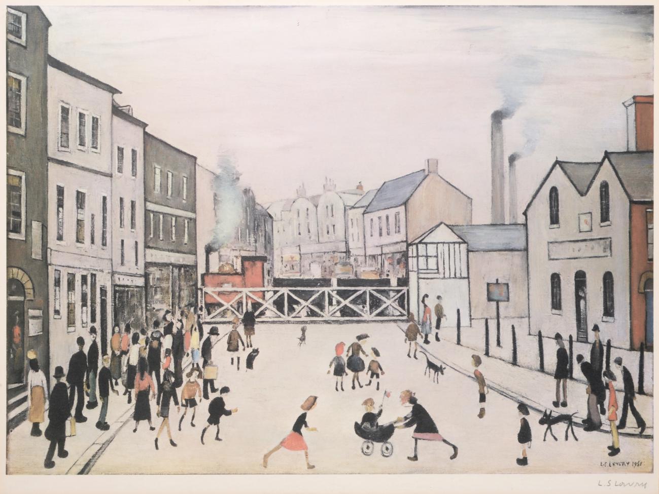 After Laurence Stephen Lowry RA (1887-1976) ''The Level Crossing, Burton on Trent'' Signed in