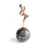 Josef Lorenzl (1892-1950): A Silvered and Cold-Painted Spelter Figure, circa 1920s, modelled as a