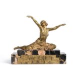 Claire Jeanne Roberte Colinet (1880-1950): ''Theban Dancer'', A Gilt Bronze Figure, modelled as a