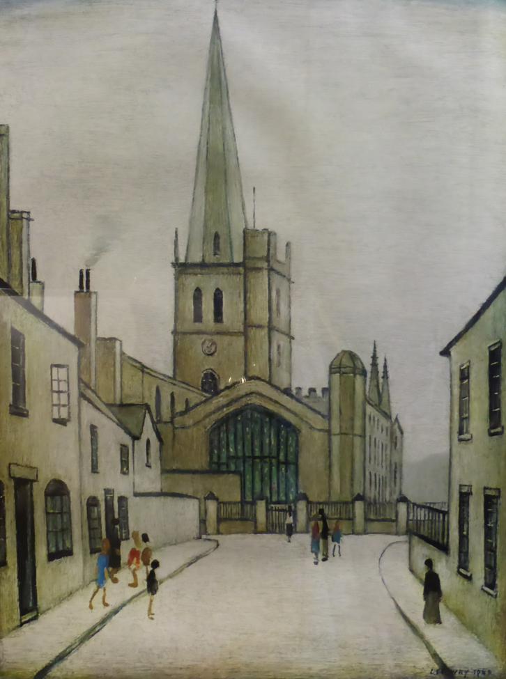 After Laurence Stephen Lowry RA (1887-1976) ''Burford Church'' Signed in pencil, numbered 453/850,