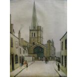 After Laurence Stephen Lowry RA (1887-1976) ''Burford Church'' Signed in pencil, numbered 453/850,