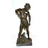 After Emile Louis Picault (French, 1833-1915): ''Post Pugmam'', A Bronze Figure of a Youth,