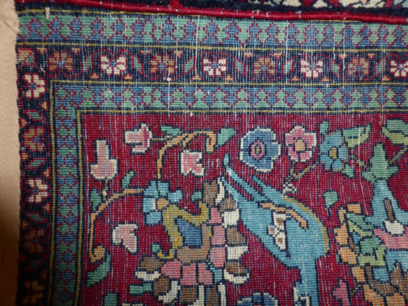 Fine Isfahan Prayer Rug Central Iran The cream ground with an urn issuing flowers flanked by - Image 4 of 5