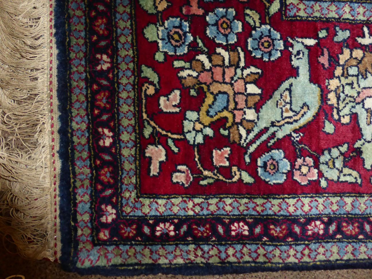 Fine Isfahan Prayer Rug Central Iran The cream ground with an urn issuing flowers flanked by - Image 3 of 5