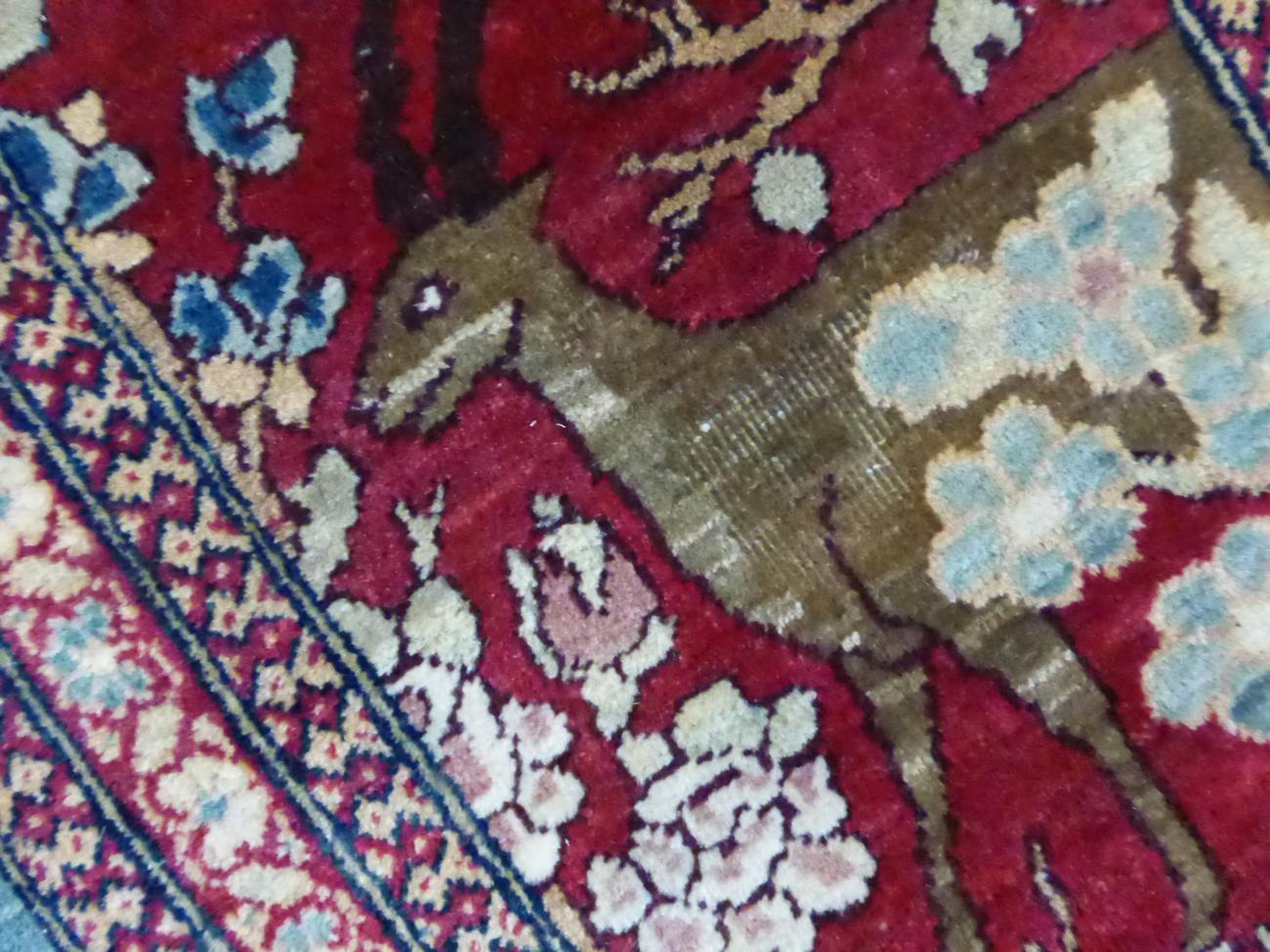 Fine Isfahan Rug Central Persia The pale indigo field centred by a Tree of Life and exotic birds - Image 5 of 5
