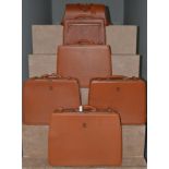 Rolls-Royce Interest: A Brown Leather Six Piece Luggage Set, by Swaine & Adeney, circa 1997,