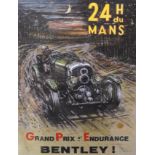 After Phil May (20th century contemporary) ''Grand Prix D Endurance 4½ litre Bentley'' Giclee poster