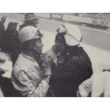 A Framed Black and White Print, showing Paul Frere (30.1.1917- 22.2.2008) racing driver and