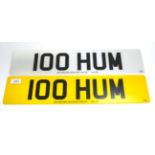 Cherished Registration Number: 100 HUM, with retention certificate Buyer's premium of 10% (+VAT)