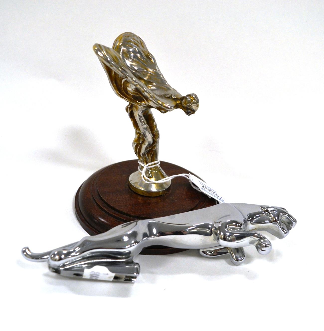 A Rolls-Royce ''Spirit of Ecstasy'' Mascot, nickel plated, the base stamped Rolls-Royce Motors