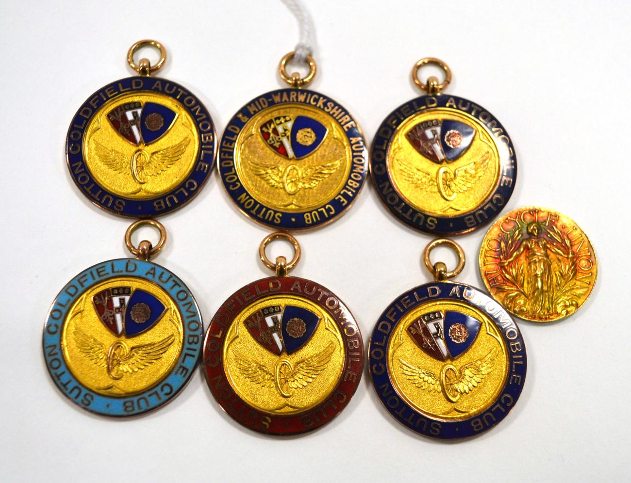 A Group of Six 9ct Gold and Enamel Motorcycle Medals, awarded to W D South, comprising: a Sutton - Image 2 of 3