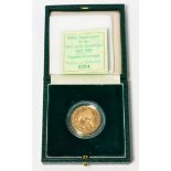 Gold Proof £2 1989 '500th Anniversary of the Sovereign,' with cert, in CofI, FDC