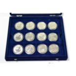 14 x Britannia 1oz Silver £2, 1998 to 2011 Inclusive, together with 4 x silver proof crowns 1980,