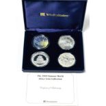 A 4-Coin Silver Bullion Set comprising: Canada 5 dollars 'Maple Leaf,' USA 1 dollar 'Silver