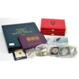 Miscellaneous UK & Foreign Coins comprising: UK 3 x proof sets: 1970, 1989 & 1990, 12 x CuNi crowns: