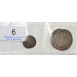 2 x English Hammered Coins comprising: Edward I penny , Bristol Mint, well struck, blue/gold tone