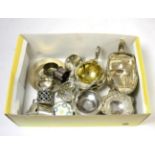 Assorted silver condiments, napkin rings etc 27.8ozt silver