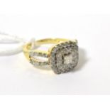 A 9ct gold diamond cluster ring