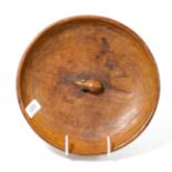 A Robert ''Mouseman'' Thompson oak circular fruit bowl, with carved mouse signature to the interior,