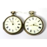 Two silver pair cased pocket watches