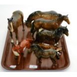 Beswick horses including: Shetland Pony (woolly), Shetland Pony 'Eschonchan Ronay' (a.f.),