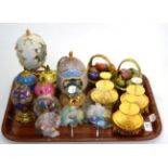 Franklin Mint House of Faberge eggs in baskets with display domes and musical eggs