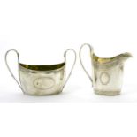 A George III silver sugar bowl and cream jug 14.7ozt