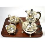 A four piece silver tea set by Docker & Burn Ltd, Birmingham 1924 62.9ozt