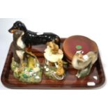 A Royal Doulton otter and woodmice from the Wildlife collection together with llama HN2065 and