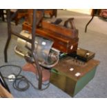 A miscellaneous collection including cased telescope, plane, 1930's head shades etc (qty)