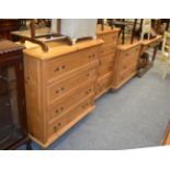 Three pine chests of drawers