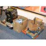 Various toys including Scalextric Superspeed car (boxed), railway accessories, Mamod stationary