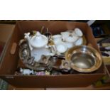 A collection of silver plated table wares and ceramics (qty)