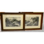 A pair of black and white cattle prints