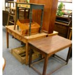 An oak side table and a two drawer side table (2)