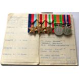 A Second World War RAF 178th Squadron Group of Five Medals and Log Book, to 1167238 Air Gunner