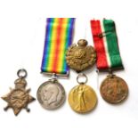 A First World War Naval Group of Four Medals, awarded to E.S. 3805, R.THOMPSON, ENGN. R.N.R.,