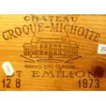 Chateau Croque-Michotte 1973, Saint-Emilion Grand Cru, owc (twelve bottles)