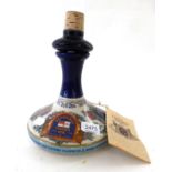 Pussers British Navy Rum, ceramic ships style decanter with transfer decoration, complete with
