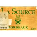 Chateau de Sours 'La Source' 2001, owc (twelve bottles)
