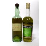 Garnier Chartreuse Early 20th Century Bottling & Modern Bottling (two bottles) U: mid shoulder and