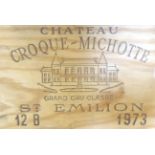 Chateau Croque-Michotte 1973, Saint-Emilion Grand Cru, owc (twelve bottles)