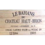 Chateau Bahans Haut-Brion 'Le Clarence de Haut-Brion' 1995, Pessac-Leognan, half case, owc (six