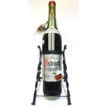 Absach Uralt Gallon Bottle, in iron decanter cradle with spout