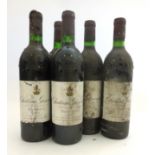 Chateau Giscours 1973, Margaux (x5) (five bottles) U: into neck, bin soiled labels