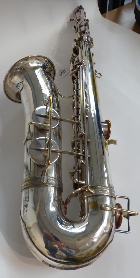 La Grande (Paris) Tenor Saxophone white metal finish, with BG harness and Selmer Airflow - Image 3 of 9