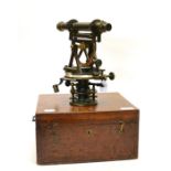 Harris and Sons Theodolite lacquered finish on two axis mount with central compass, silvered outer