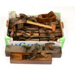 A Collection of Beech Woodworking Planes, including jack planes, smoothing planes and moulding